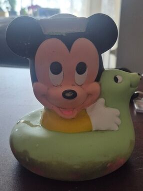 1984 Disney Baby Mickey Mouse Rubber Bath Squeaky Toy